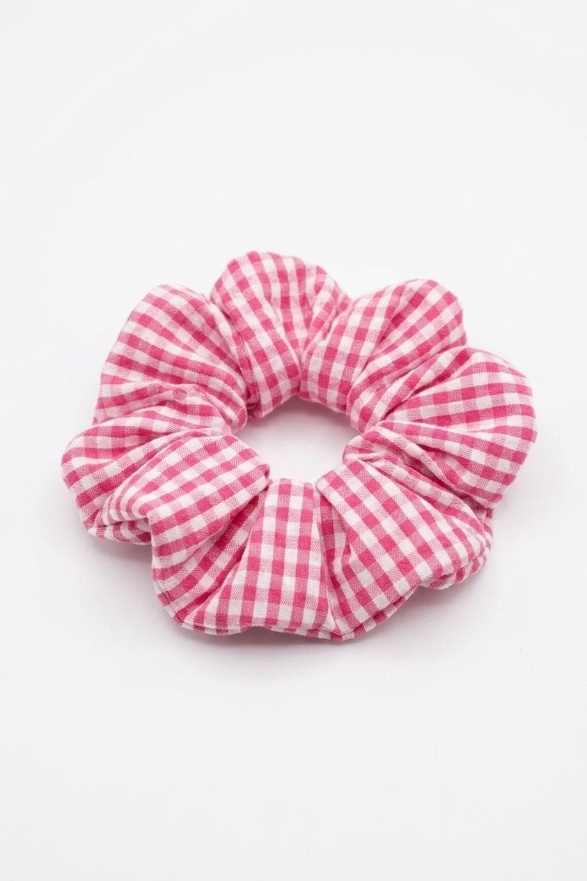 Monaco pink & white - scrunchie